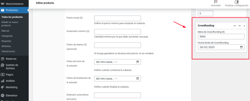 wordpress crowdfunding woocommerce
