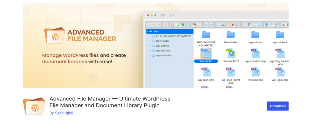 Advanced File Manager — Ultimate WordPress File Manager and Document Library Plugin