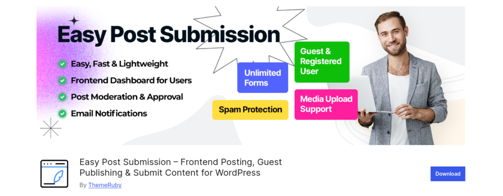 Easy Post Submission – Frontend Posting, Guest Publishing & Submit Content for WordPress