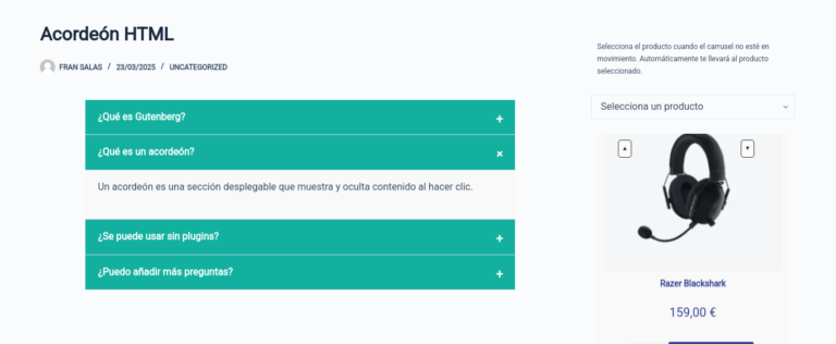acordeon gutenberg html