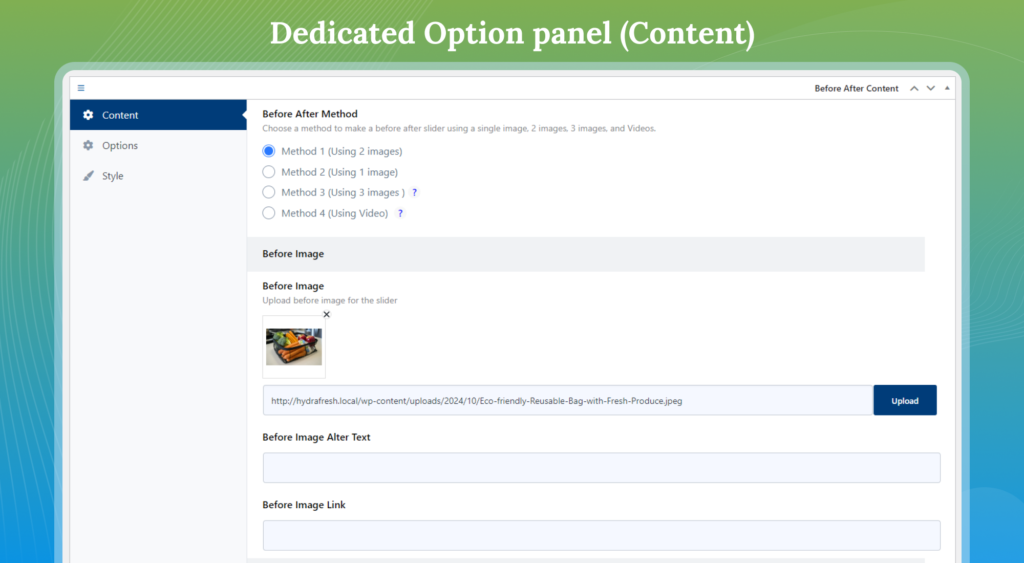 ajustes Ultimate Before After Image Slider & Gallery – BEAF