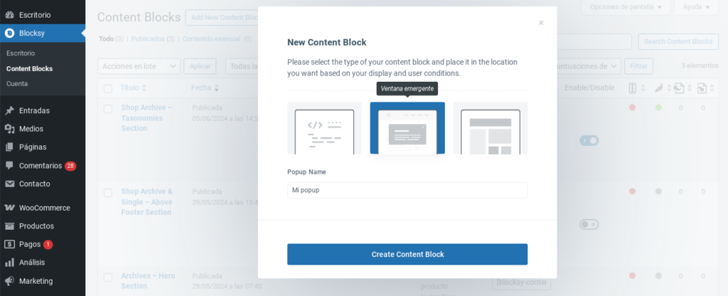 blocksy pro popups