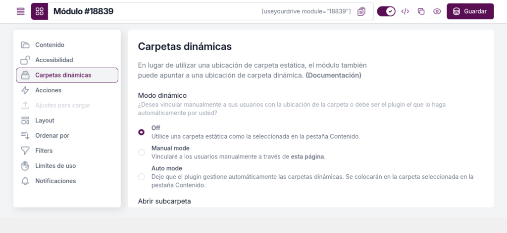 carpetas dinamicas use your drive