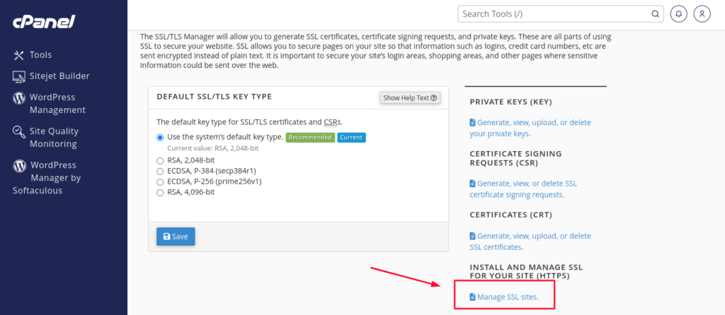 certificado ssl cpanel