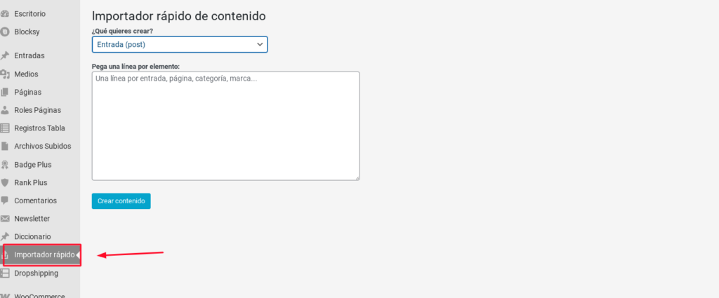 crear páginas en masa wordpress
