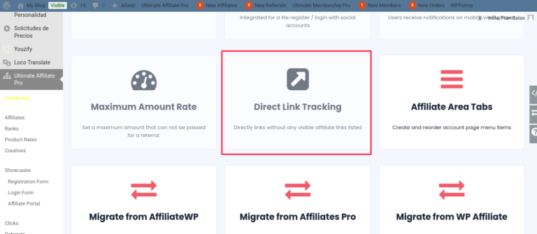 direct link tracking ultimate affiliate pro