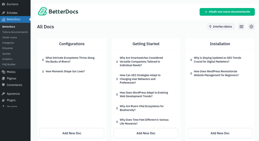 documentos BetterDocs – Advanced AI-Driven Documentation, FAQ & Knowledge Base Tool for Elementor & Gutenberg with Encyclopedia, AI Support, Instant Answers
