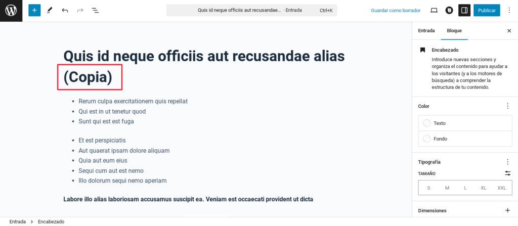 duplicar entradas paginas wordpress