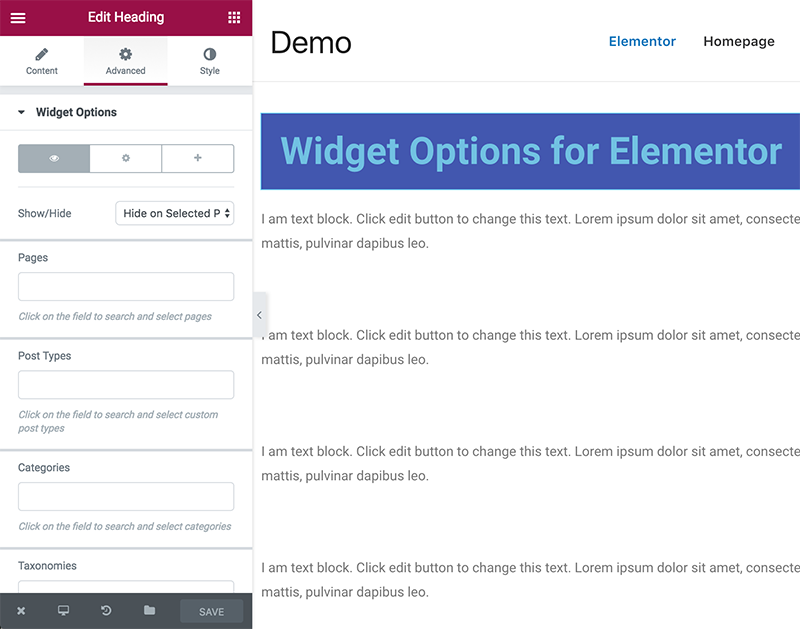 elementor Widget Options – The #1 WordPress Widget & Block Control Plugin