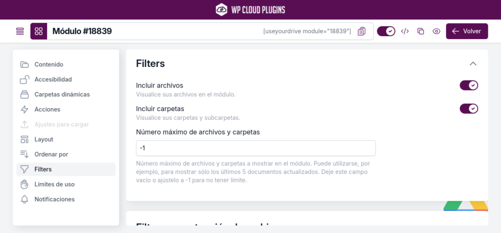 filtros use your drive