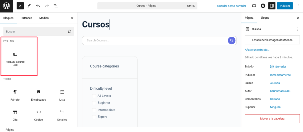 foxlms cursos wordpress