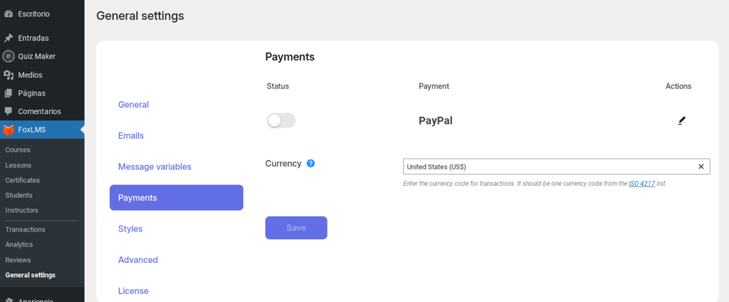 foxlms paypal