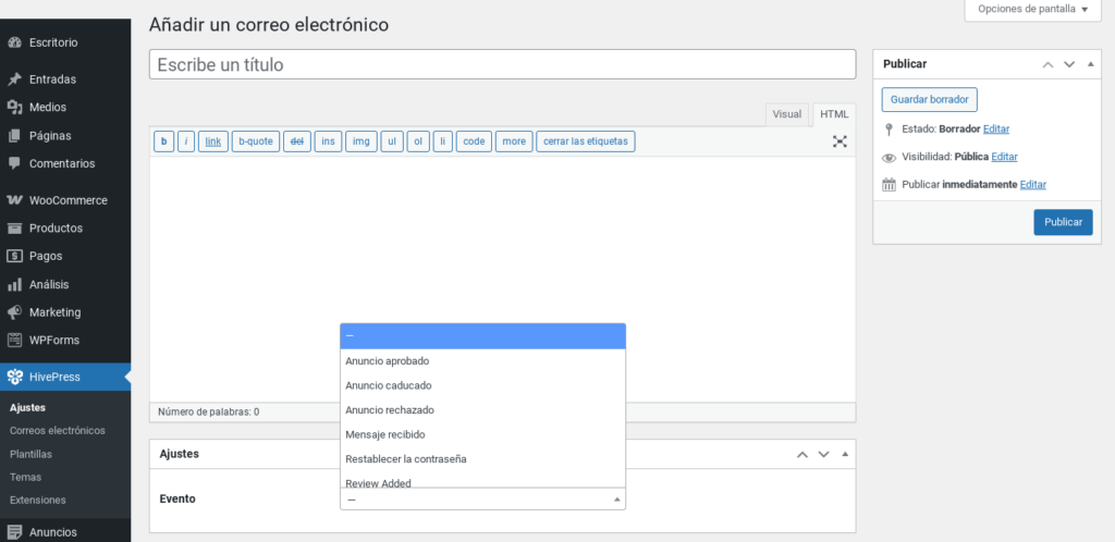 hivepress emails correos electronicos