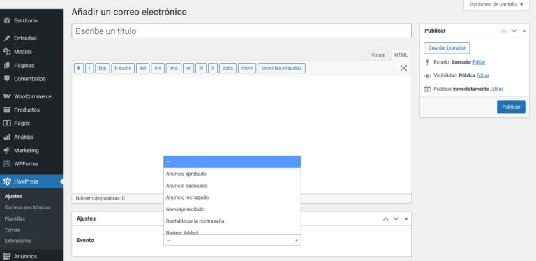 hivepress emails correos electronicos