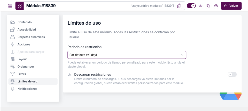 limites de uso use your drive