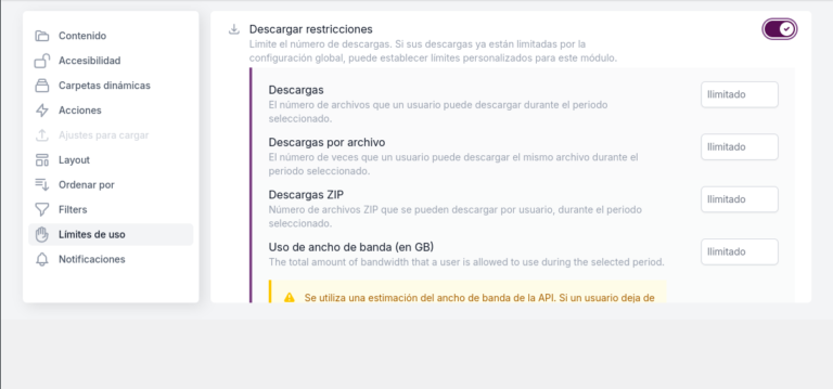 limites de uso use your drive wordpress plugin