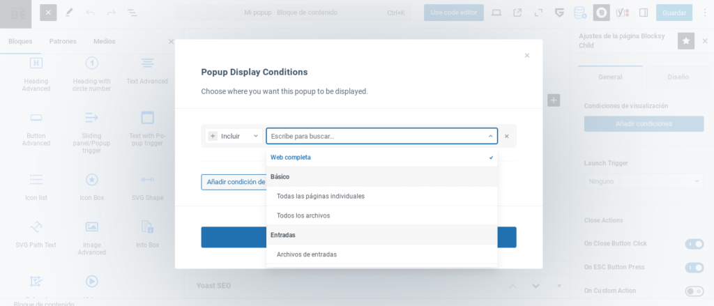 popups content blocks blocksy pro