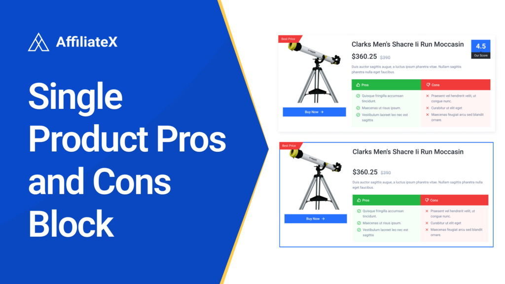 pros cons AffiliateX – Amazon Affiliate Plugin