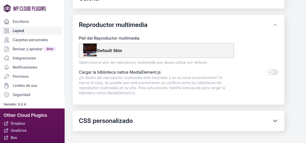 reproductor multimedia layout use your drive