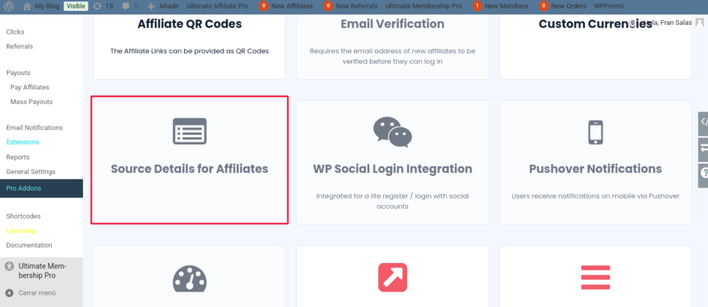source details for affiliates ultimate affiliate pro