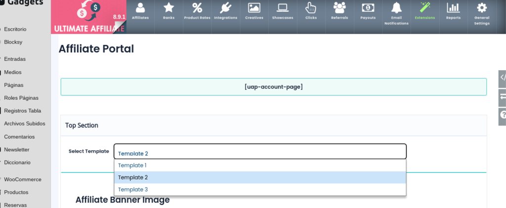 templates estilos ultimate affiliate pro