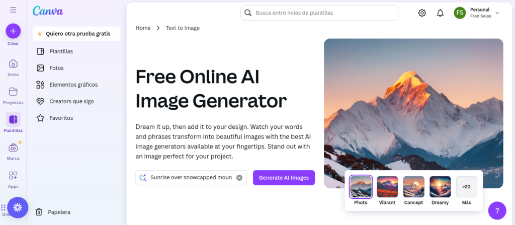 text to image canva.com