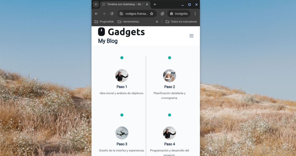 timeline gutenberg sin plugins wordpress
