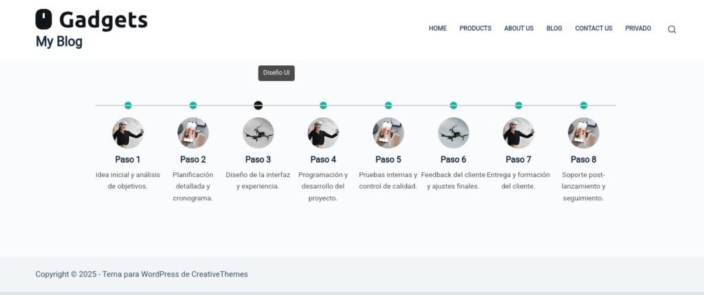 timeline gutenberg wordpress