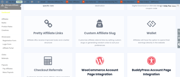 ultimate affiliate pro custom affiliate slug