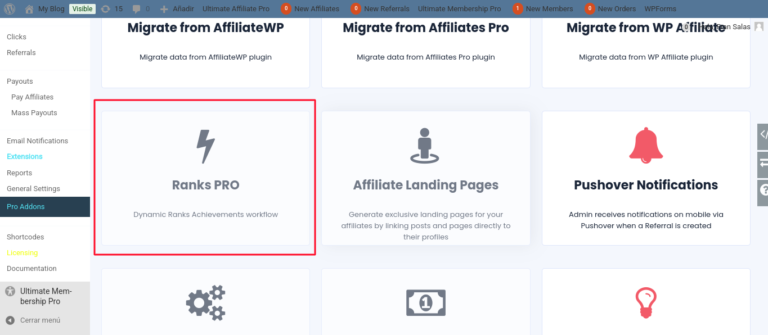 ultimate affiliate pro ranks pro