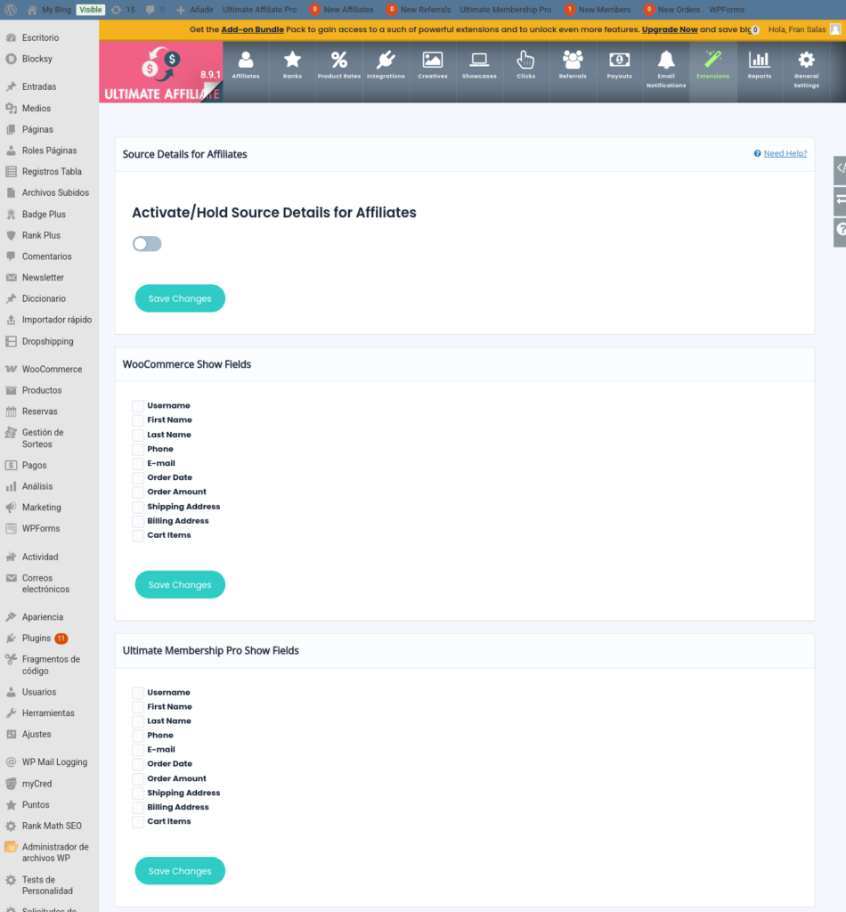 ultimate affiliate pro source details for affiliates