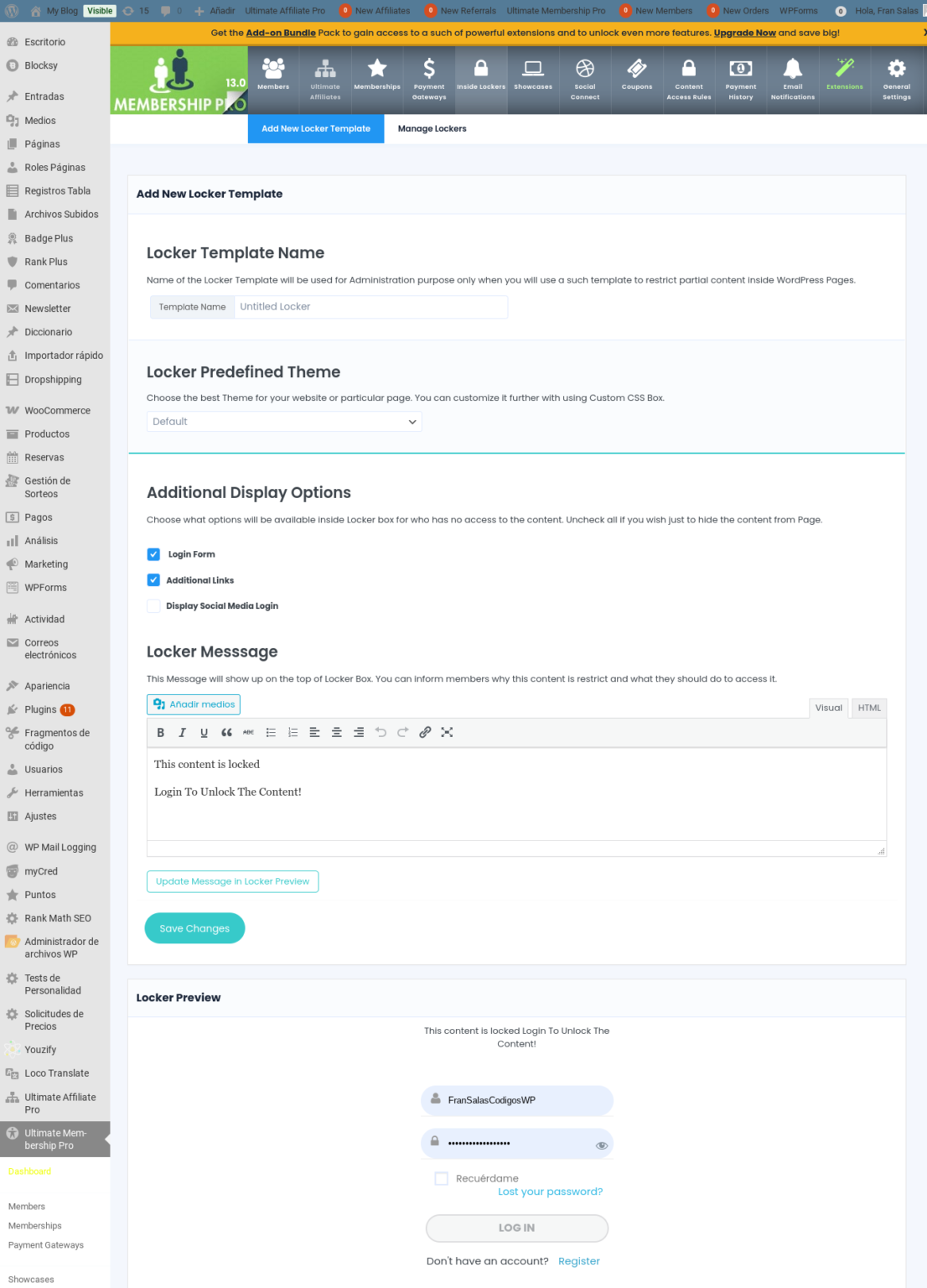 Cómo Proteger Partes del Contenido con Inside Lockers en Ultimate ...