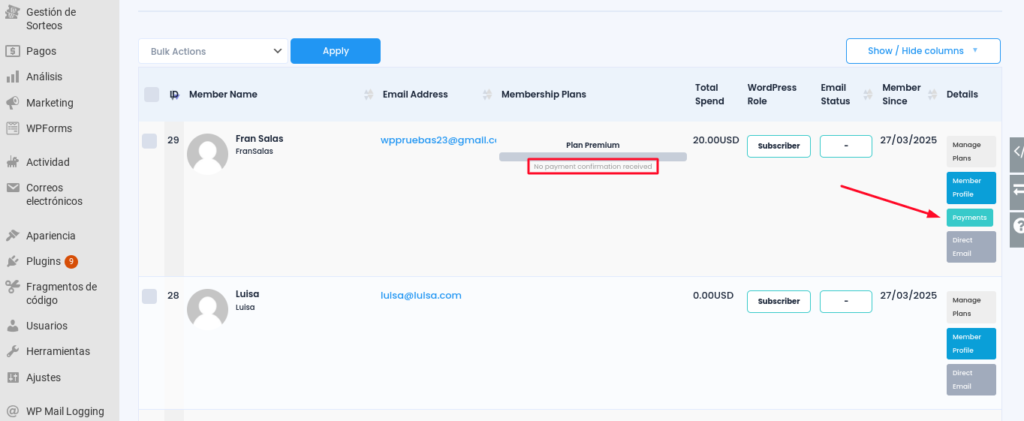 ultimate membership pro pagos