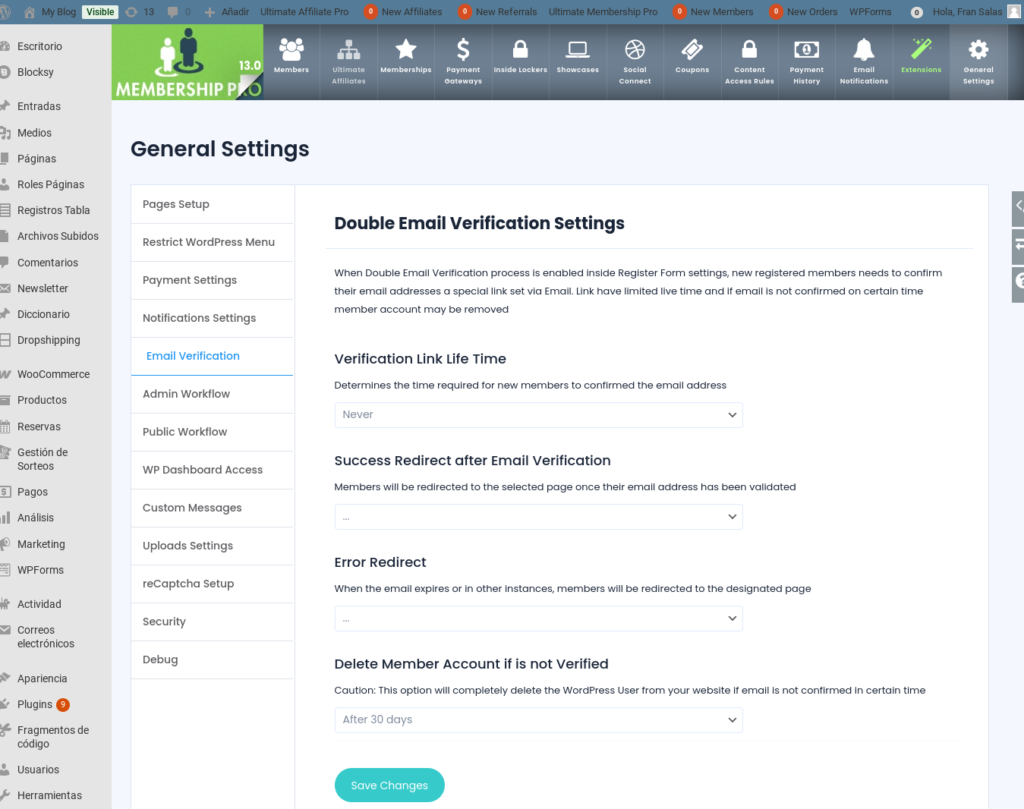 ultimate membership pro verificacion email