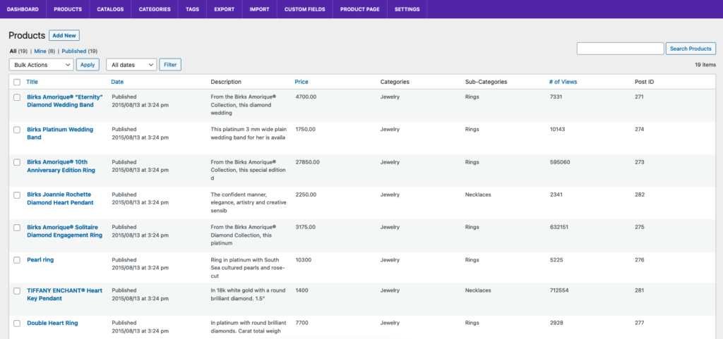 ultimate product catalog wordpress plugin admin