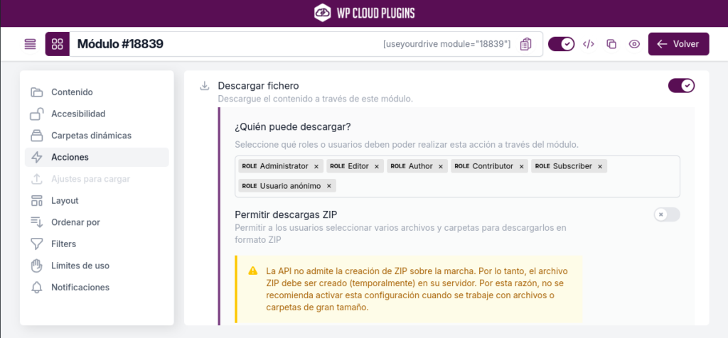 use your drive acciones descargar archivos