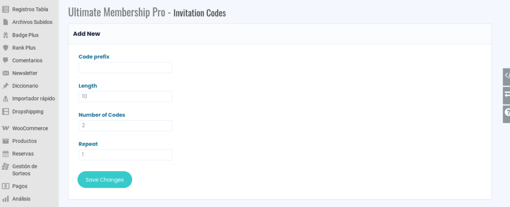 wordpress Ultimate Membership Pro – Invitation Codes