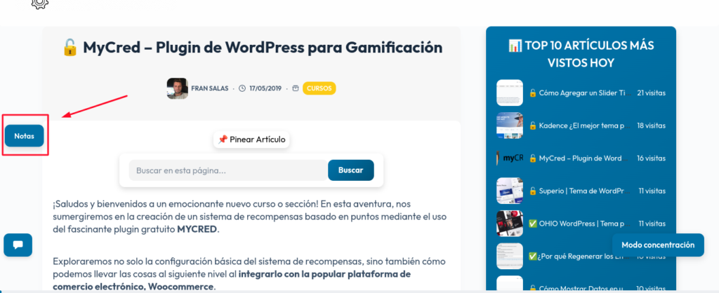 wordpress bloc de notas
