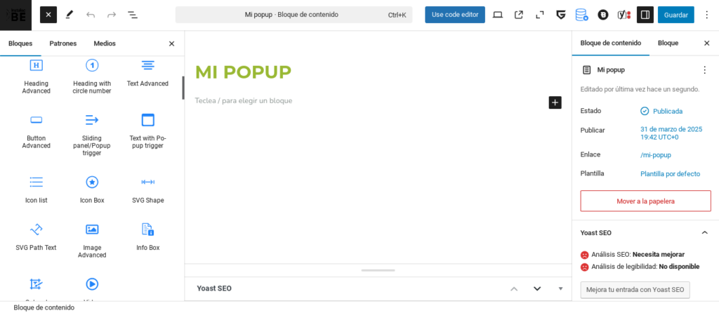 wordpress blocksy pro popups