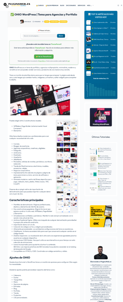 wordpress modo lectura sin plugins