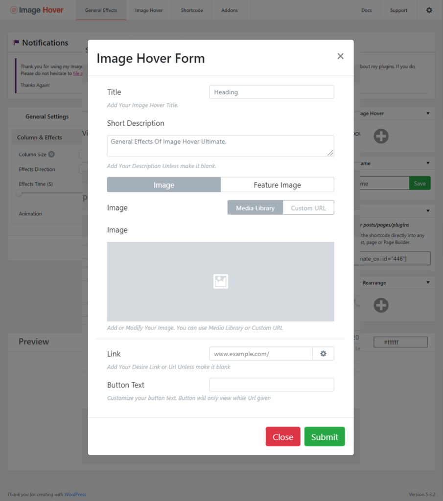 wordpress plugin Image Hover Effects Ultimate (Image Gallery, Effects, Lightbox, Comparison or Magnifier)