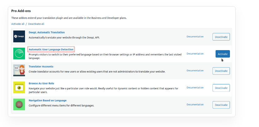 Automatic User Language Detection Add-on translatepress