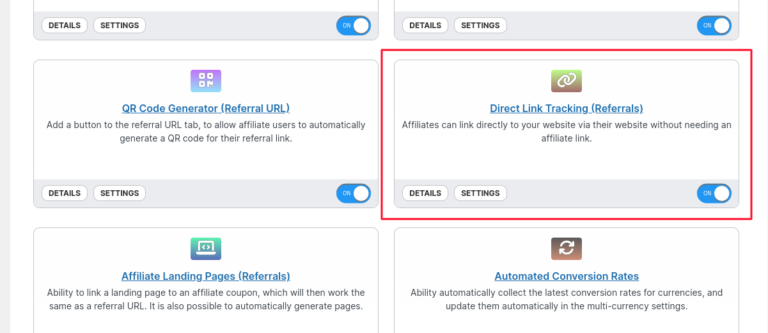 Direct Link Tracking (Referrals) coupon affiliates