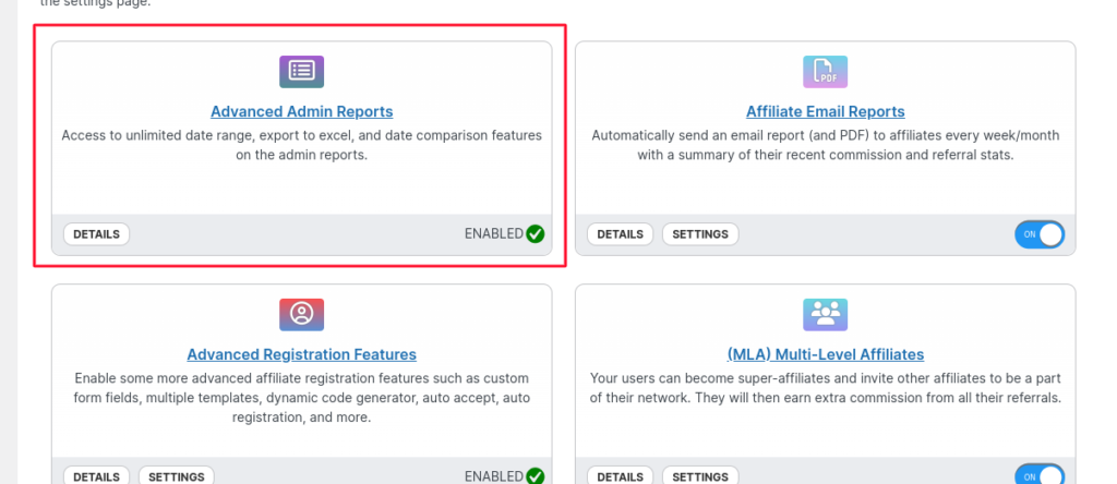 advanced admin reports coupon affiliates