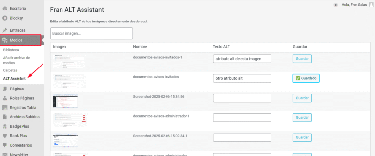 agregar atributo alt imagenes wordpress