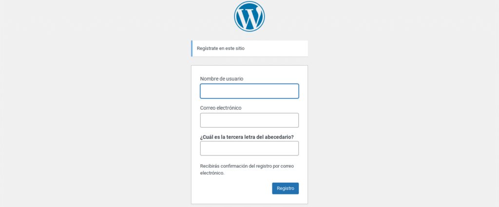 captcha registro wordpress