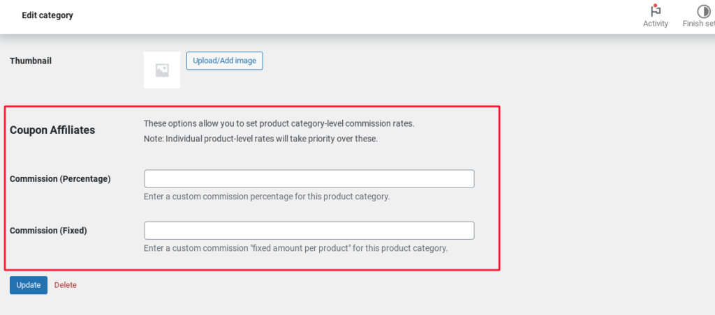 categorias coupon affiliates