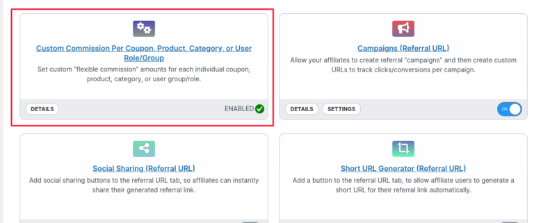 comisiones personalizadas coupon affiliates