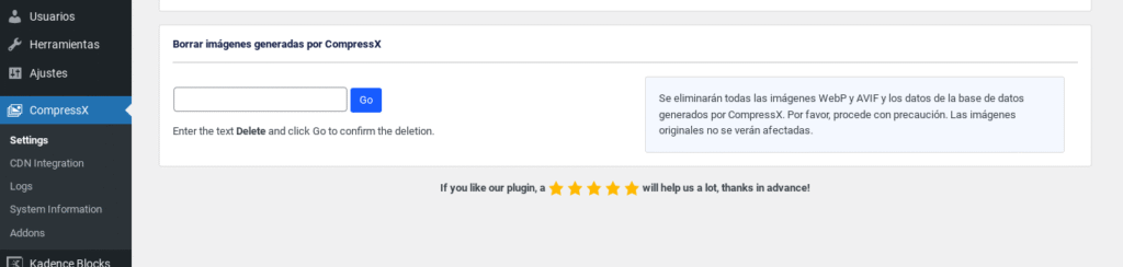 compressx wordpress plugin webp avif
