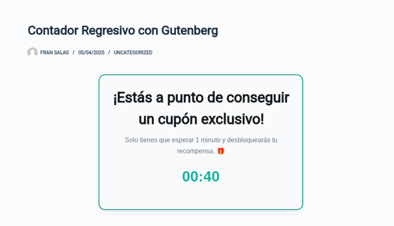 contador regresivo gutenberg